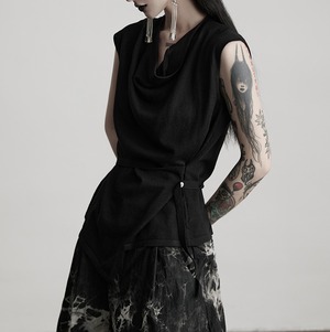 Slim waist lace-up shirt S736