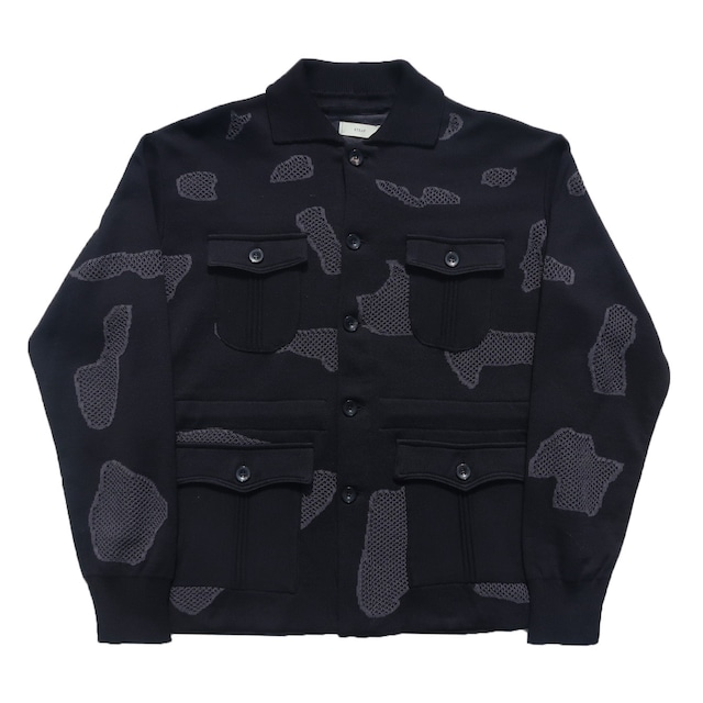 STEAF 24SS SAFARI KNIT JACKET (Night Black)