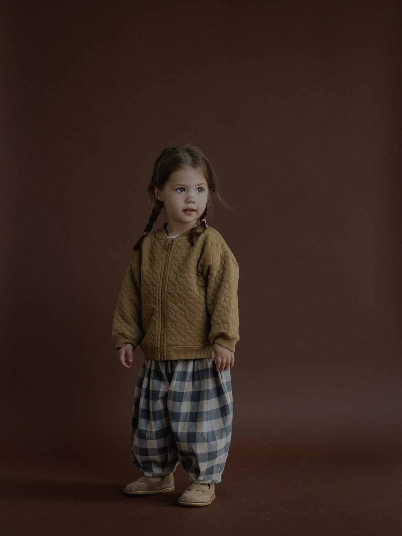 ORGANIC ZOO Fog Blue Gingham Lodge Pants