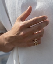 【#Re:room】WAVE ICON PINKY RING-GOLD［REA202］
