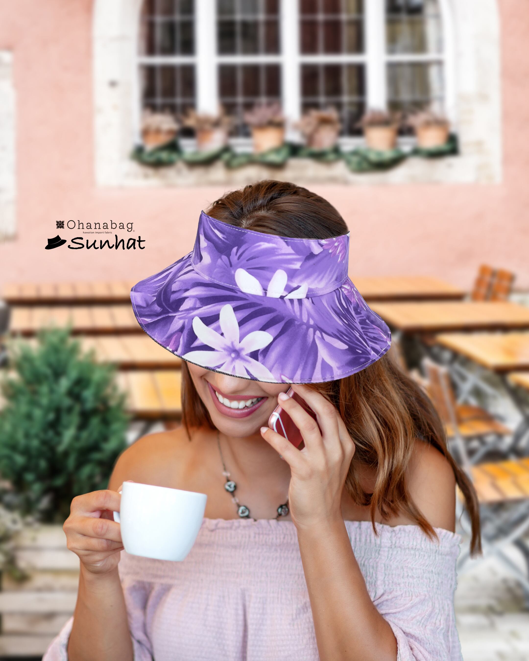 【Hawaiian_OhanaSunHat|サンハット】<ティアレラベンダー>
