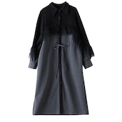 バイカラー ロング シャツワンピ 00300