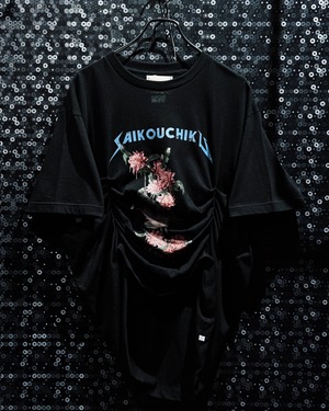 【ÆIEM】再倖築 “枯花” layered drape docking remake T-shirt