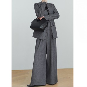 フレアのゆったりとした ワイドレッグパンツ ツーピースセット　G1139