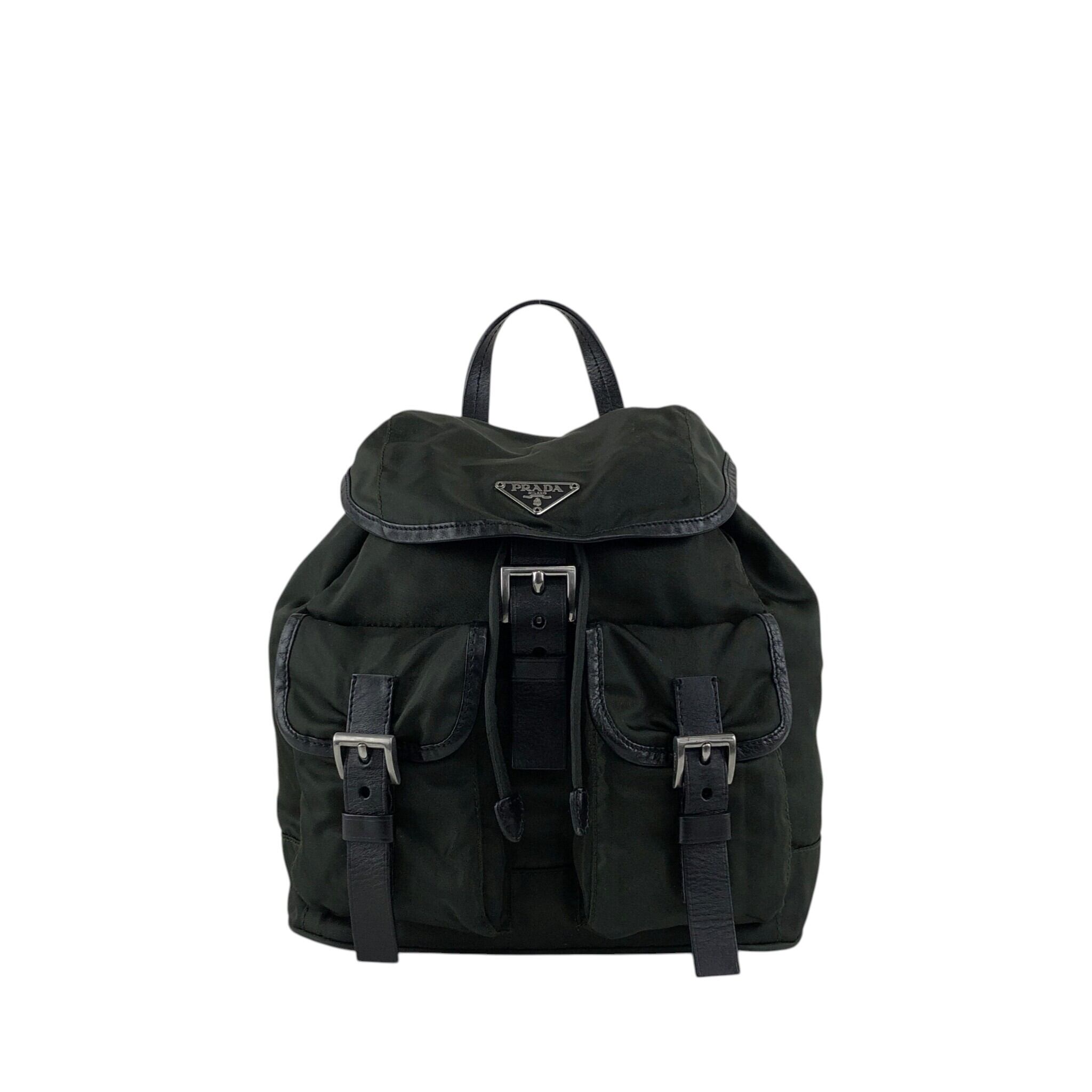 PRADA プラダ バックパック グリーントライアングルロゴ PRADA プラダ バックパック グリーントライアングルロゴ