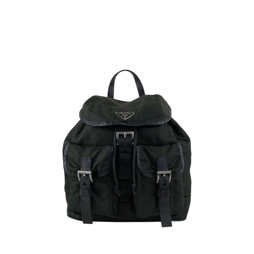 PRADA プラダ バックパック グリーントライアングルロゴ ナイロン ダブルポケット vintage ヴィンテージ オールド kuuttd