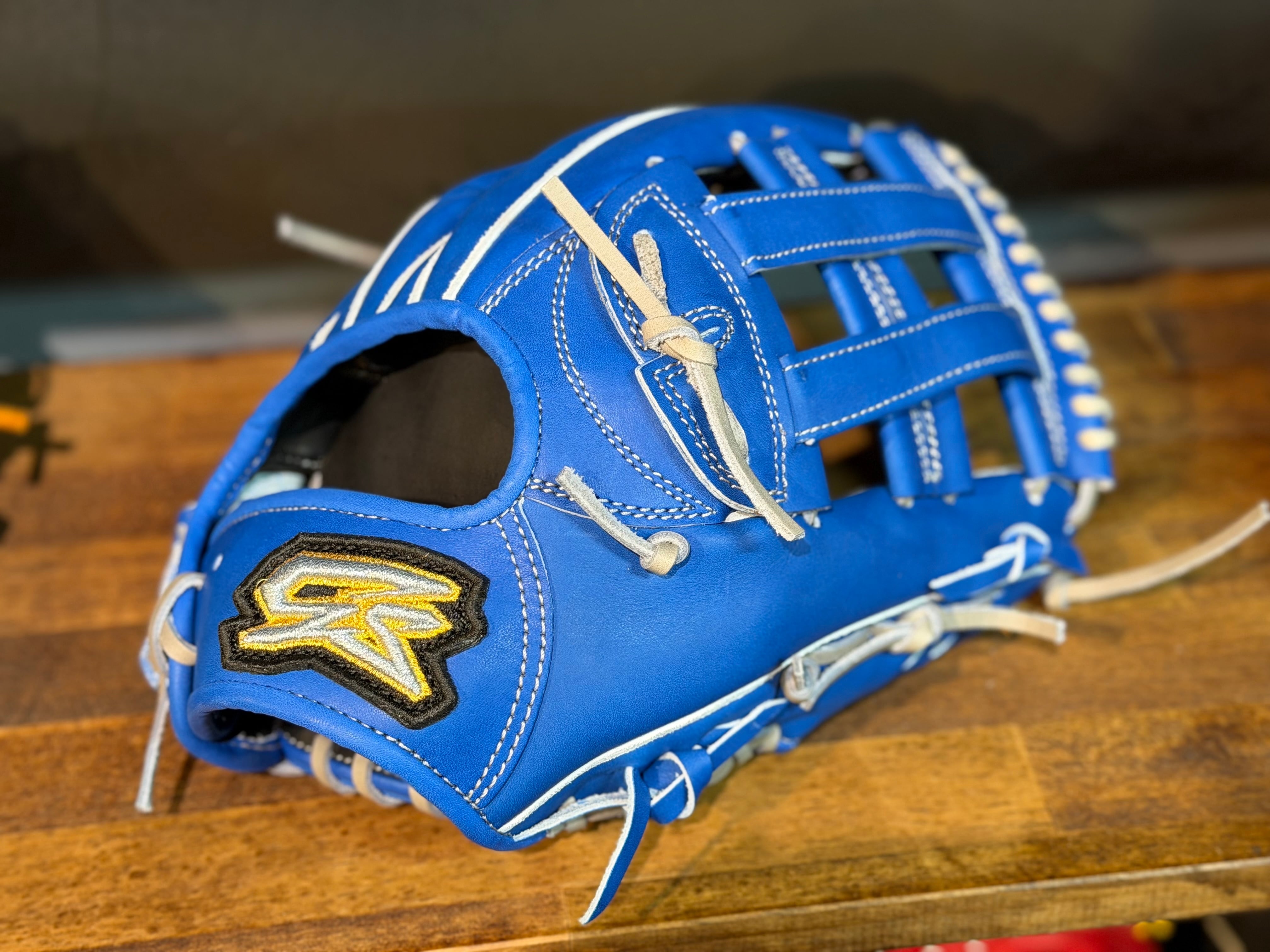 GS 軟式仕様外野用 ガッチリ掴み型 ブルー×グレー