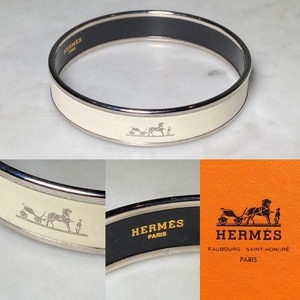 HERMES white enamel bracelet