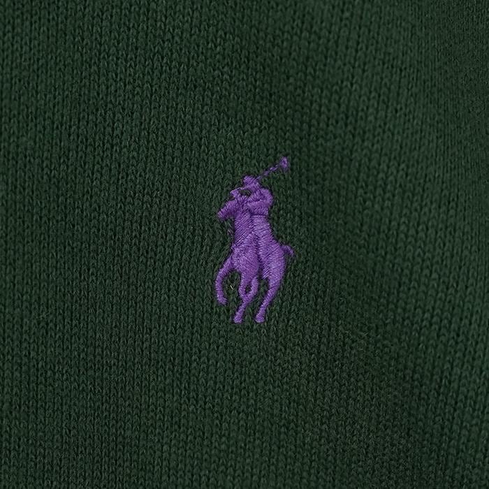 ポロラルフローレン ハーフジップ ニット M グリーン 緑 紫 ポニー 刺繍