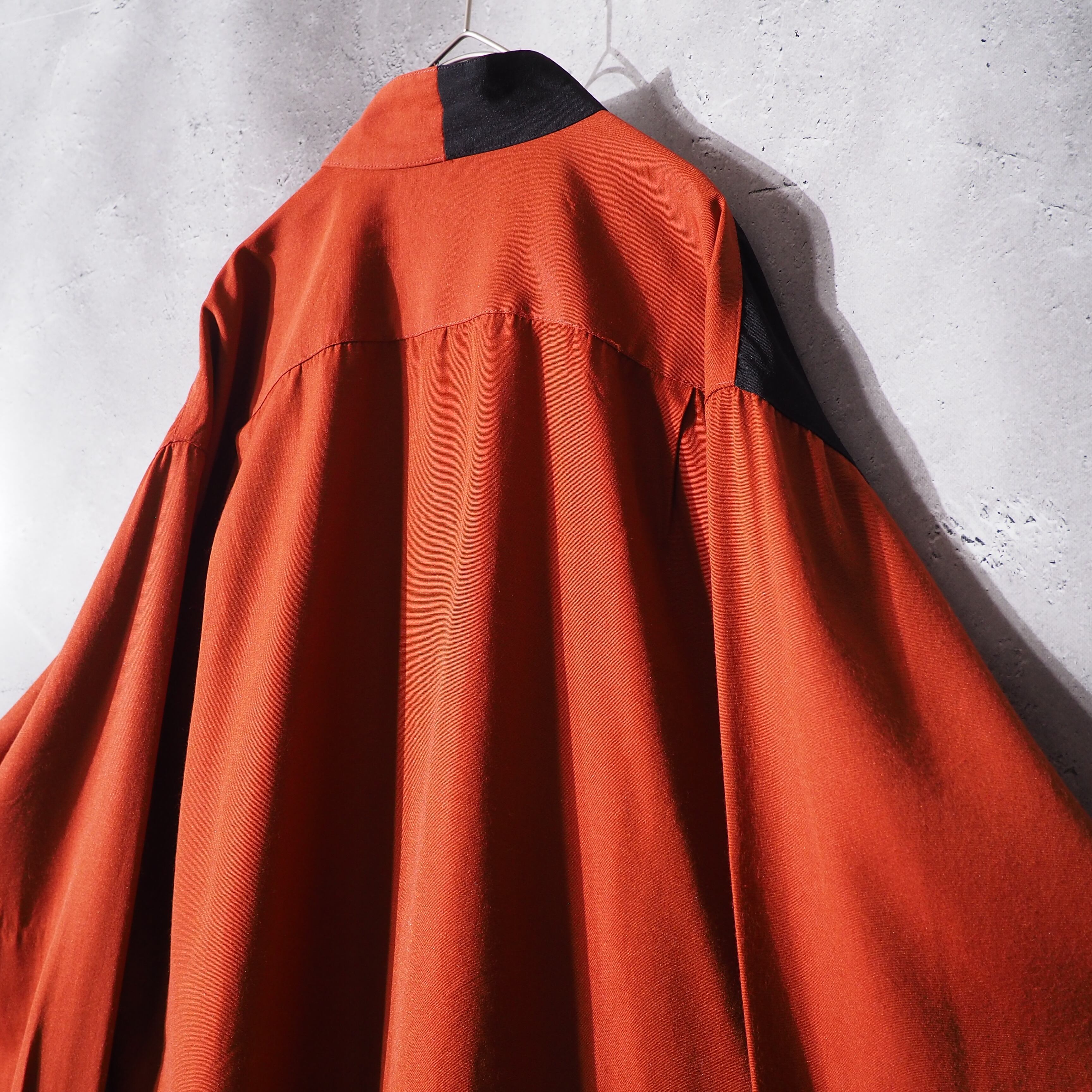 1990s " Pronti " Bi color × Embbossed vintage Band callar shirt