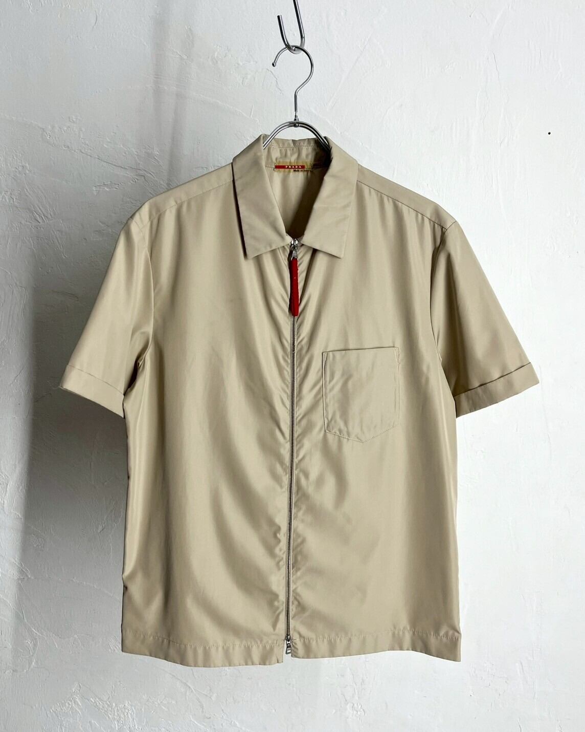 -00s PRADA SPORTS S/S Shell Zip-up Shirt ITALY製