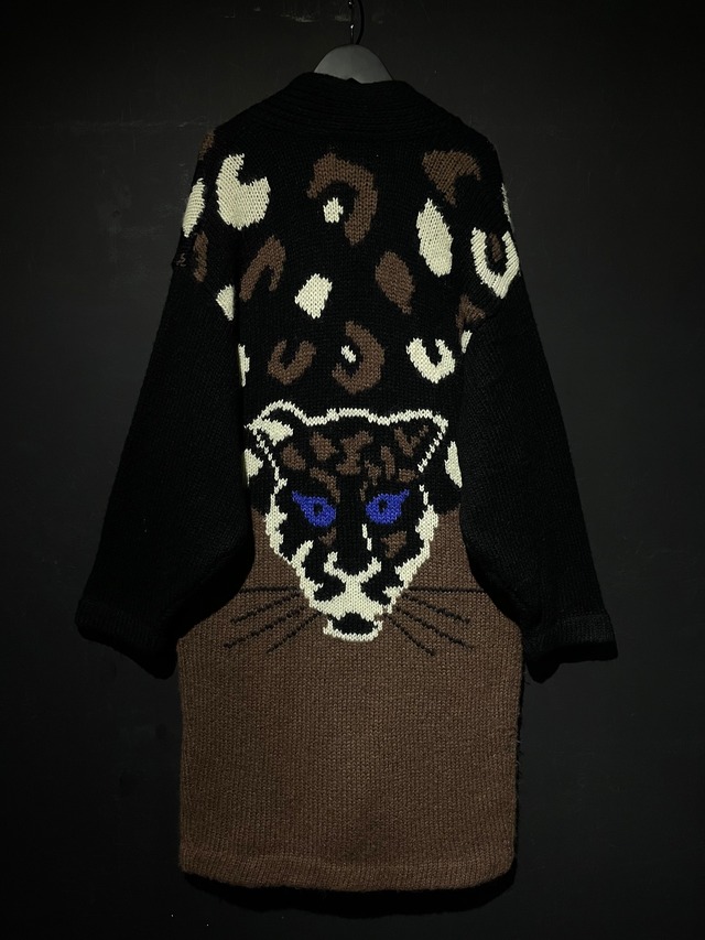 【WEAPON VINTAGE】Leopard Design Vintage Loose Mohair Mix Knit Gown