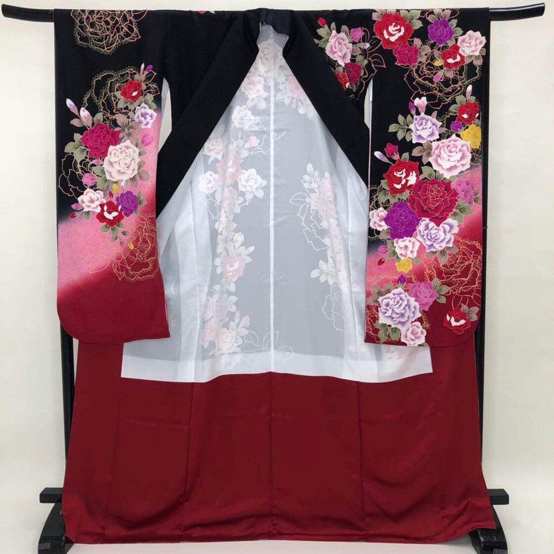 振袖フルセット 裄67cm 身丈173cm 長襦袢セット 総柄 振袖 帯 帯揚げ  