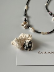 Black×Shell beads necklace［BZN45］