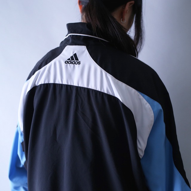 "adidas" 3-tone good coloring switching design over silhouette track jacket