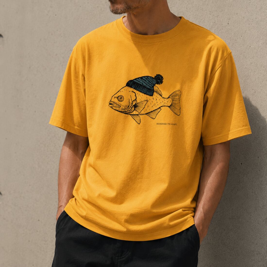 【H0037】Deep Sea Fish Silhouette T-Shirt / 2color
