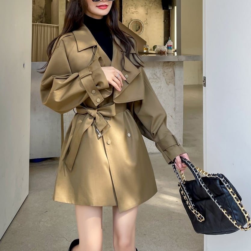 ショート丈ワンピース風トレンチコート A-0602 | miie online store