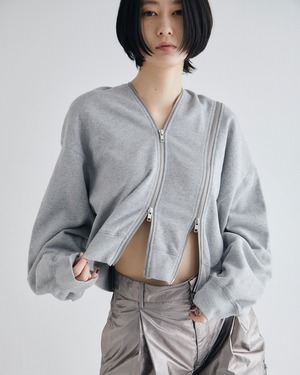 Double Zipper Sweat PO(T.GRAY)