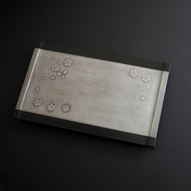 長角盛器(小)　春秋みなも銀彩乾漆（洗浄機対応）