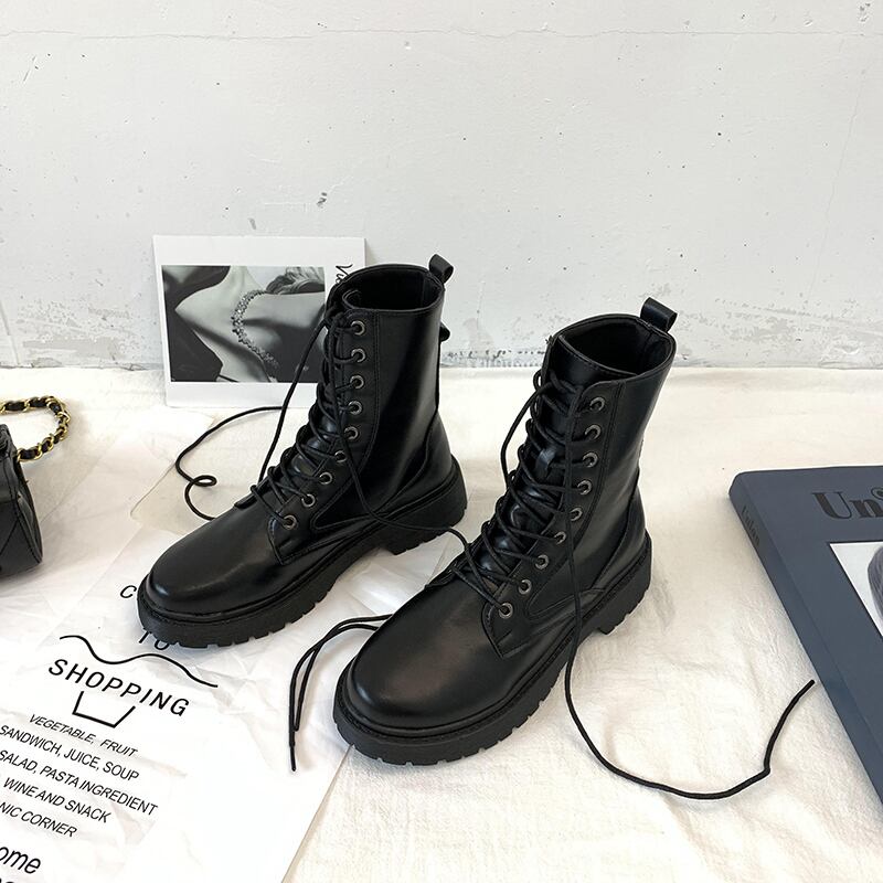 マーティンブーツレディース2020新しい秋と冬のシングルブーツイギリススタイルのツーリングシューズ気質厚いヒール短いブーツ春と秋のブーツ フェイクシューズ65100625499