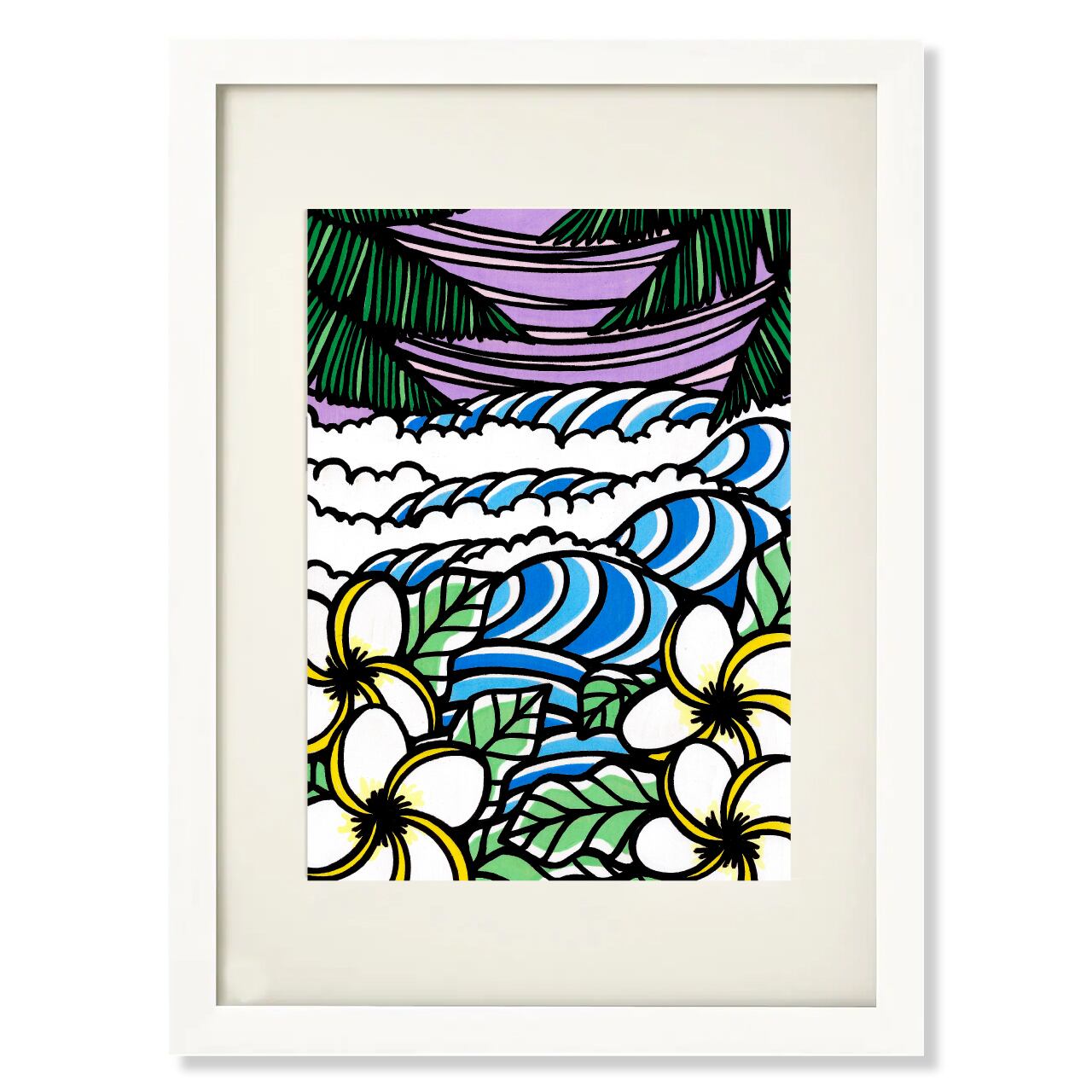 HAKURO　デンシタコ　ポスター　One up.製　アマビエ　カスタムペイント 原画】Wood Panel A4（Triple Swell）with Frame | TAMO ART GALLERY