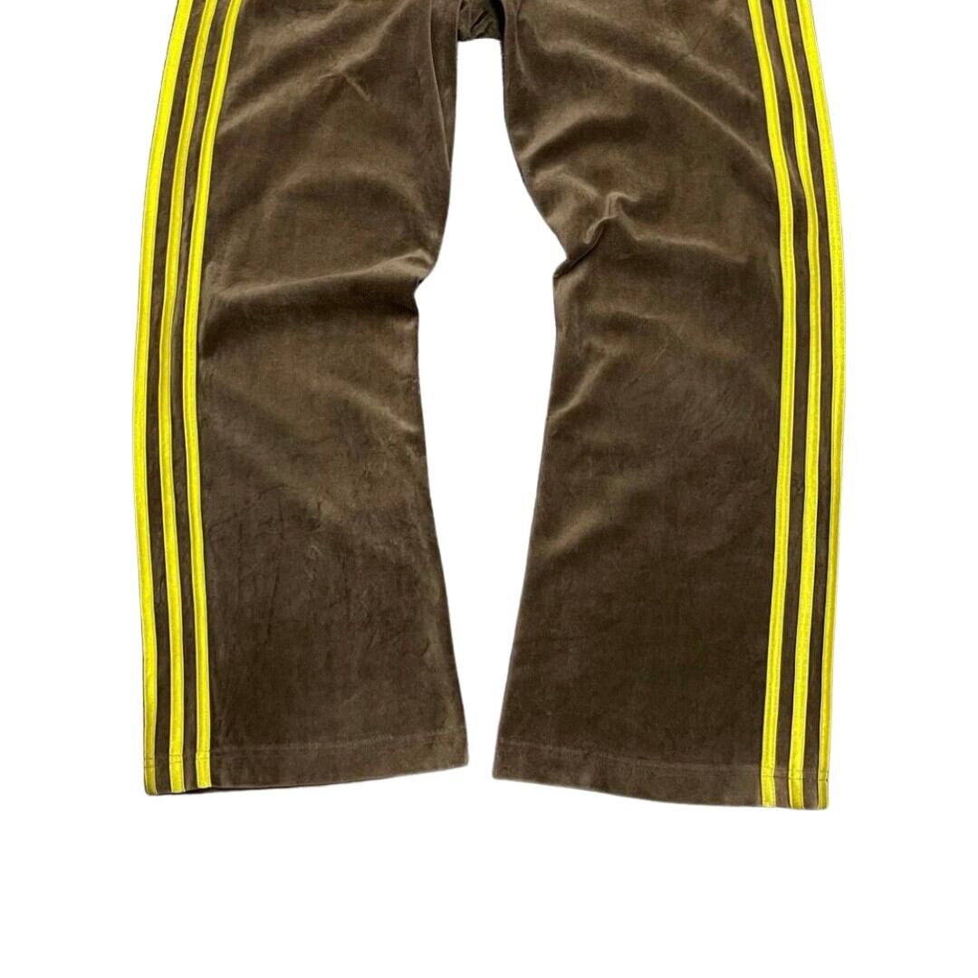  ジャージ パンツ ダークブラウン×イエロー adidas アディダス トラックパンツ ラインパンツ ジャージ ブラウン