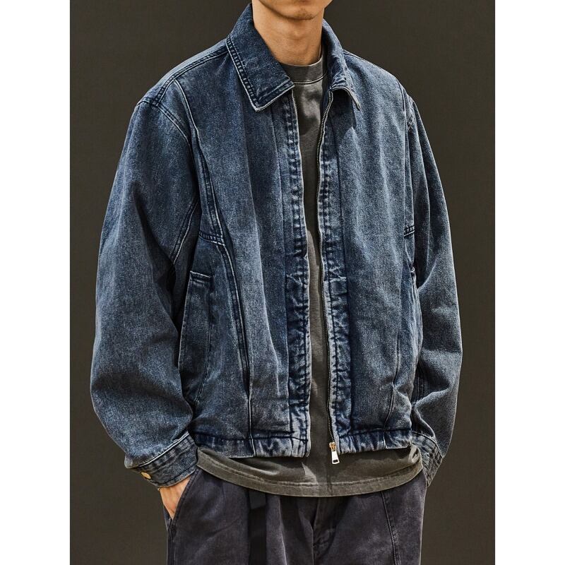 スタンダードカラージッパーデニムブルゾン C10769