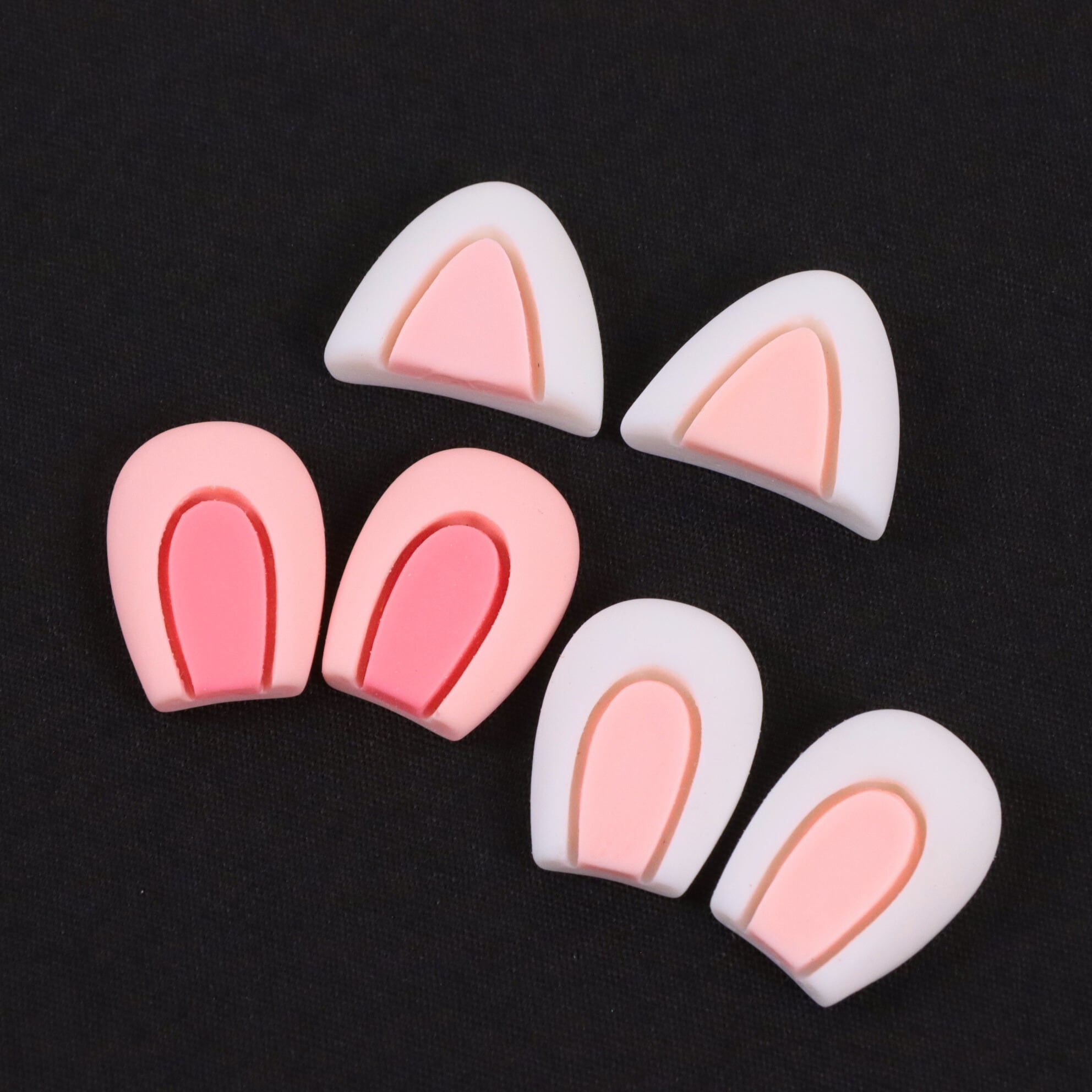 ウサギ ネコ 耳 パーツ 2個入り 樹脂 プラスチック 02000220