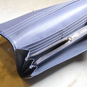LOEWE blue gray color long wallet