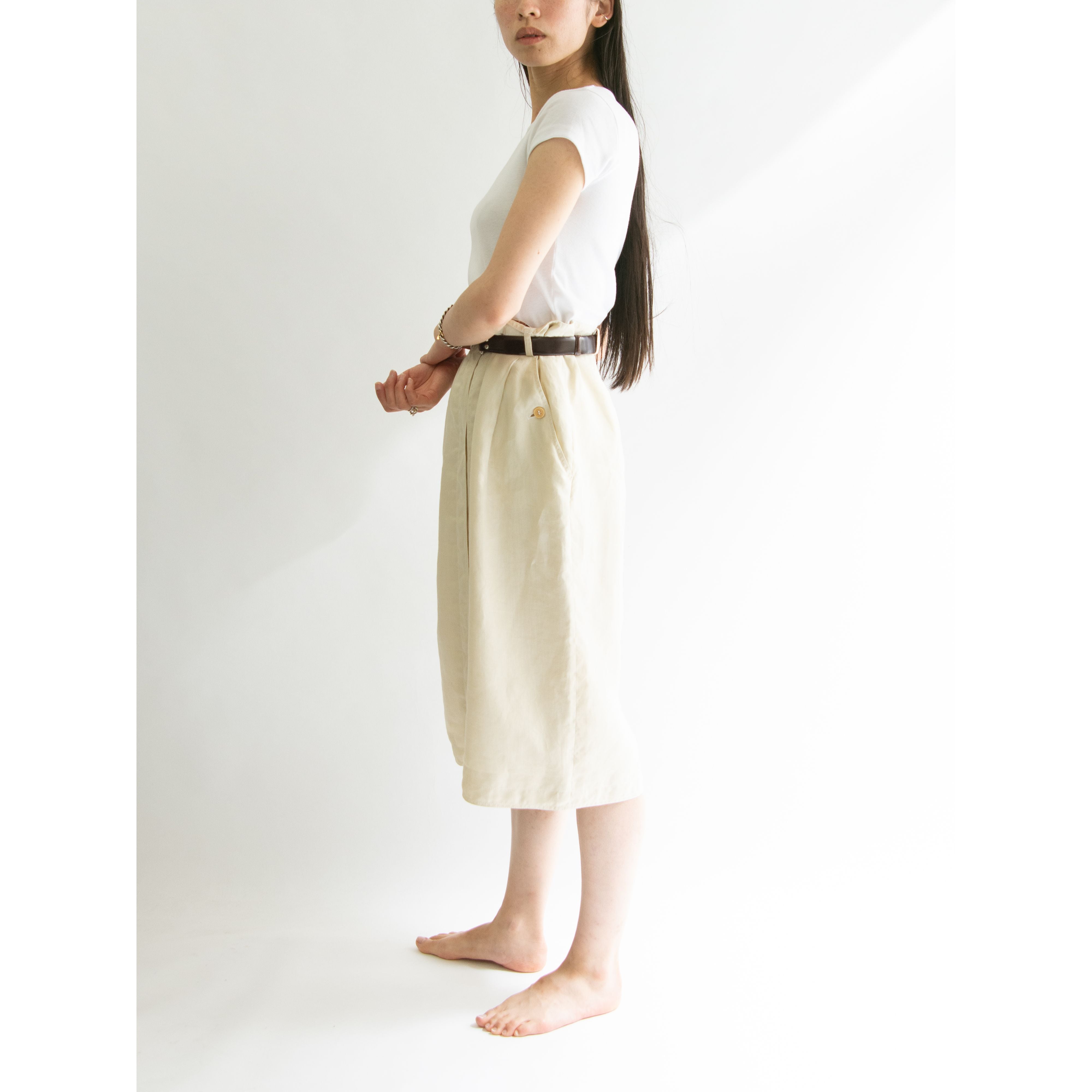 【G.Gucci】Made in Italy 70-80's 100% Linen Skirt（グッチ イタリア製リネンスカート）