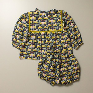 ＜BEBE ORGANIC＞バードプリント ブラウス&ブルマー セット Birdie Baby Set