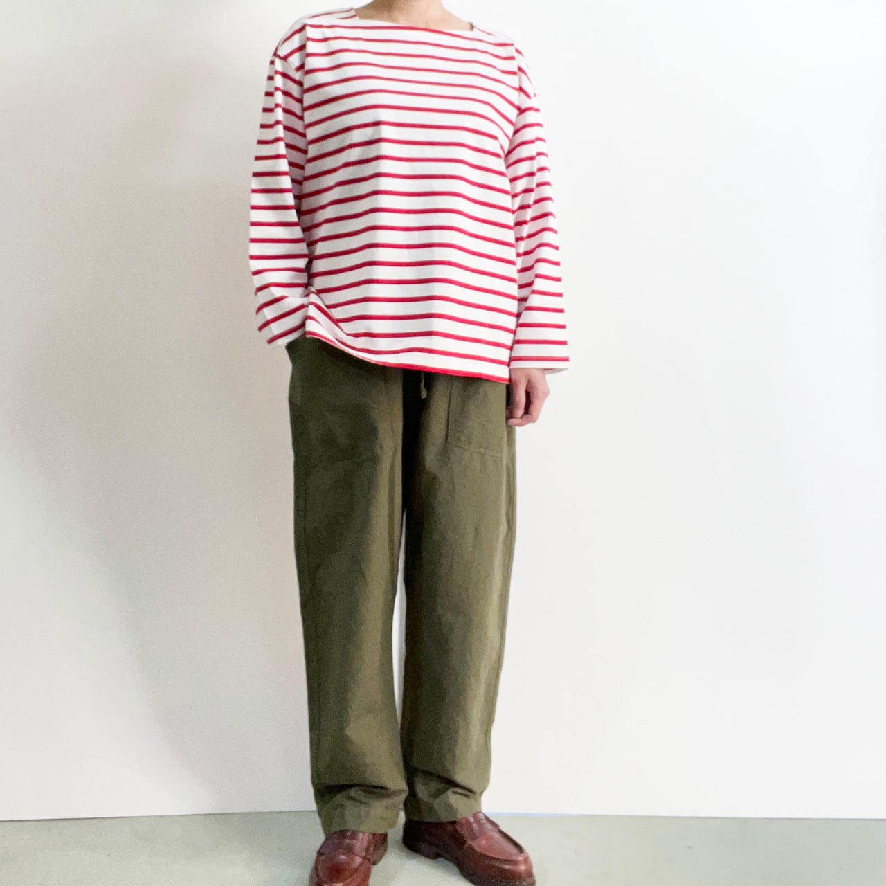 COMM.ARCH. コム・アーチ OG COTTON SQUARE NECK BORDERS オーガニック