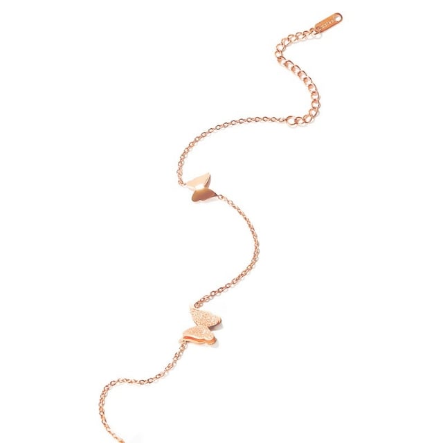 アンクレット つけっぱなし レディース 金属アレルギー ステンレス 蝶