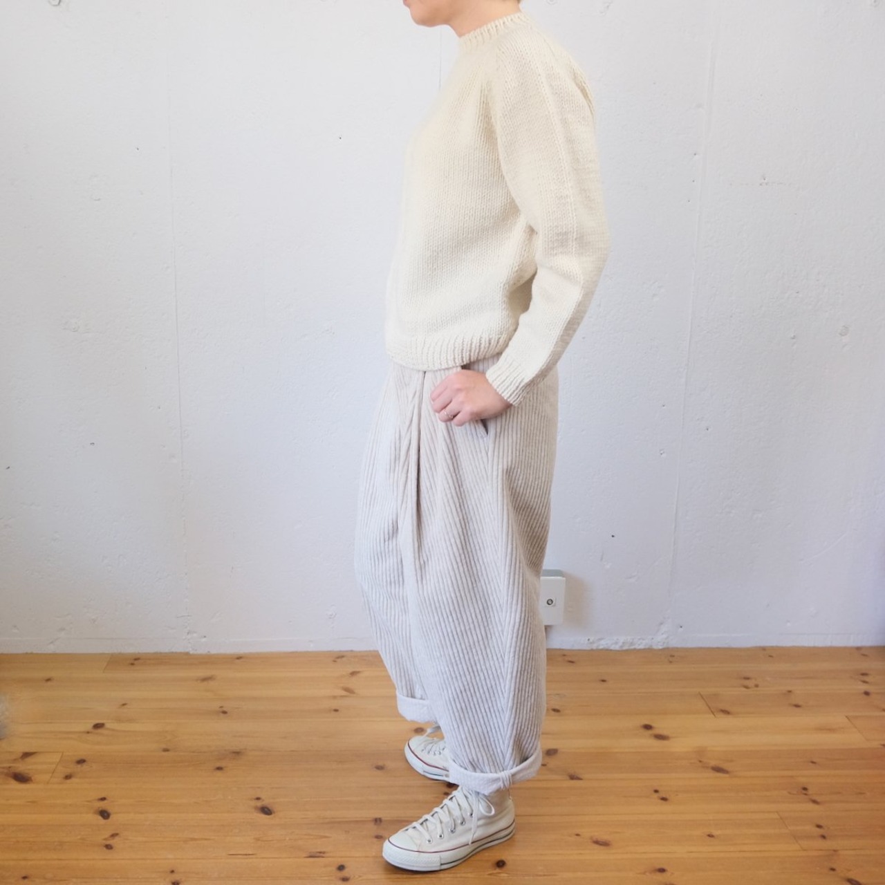 OUND(オウンド)  MOLLE -HAND KNITTED WOOL JUMPER ウルグアイウール手編みセーター
