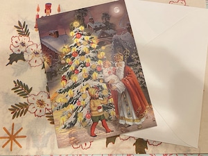 ドイツ製　聖ニコラス　クリスマス　クリスマスツリー　ツリー　サンタ　グリーティングカード　