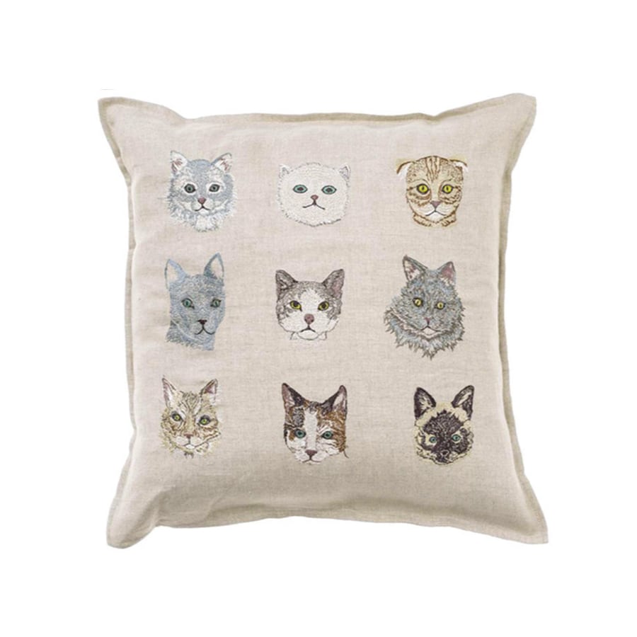 CORALTUSK：Cats Pillow 猫9匹 クッションカバー 40x40cm(コーラル・アンド・タスク) moncoeur