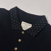 VALENZA PO SPORTS PARIS バレンザポースポーツ ラインストーン 鹿の子 半袖 ポロシャツ M/ブラック レディース