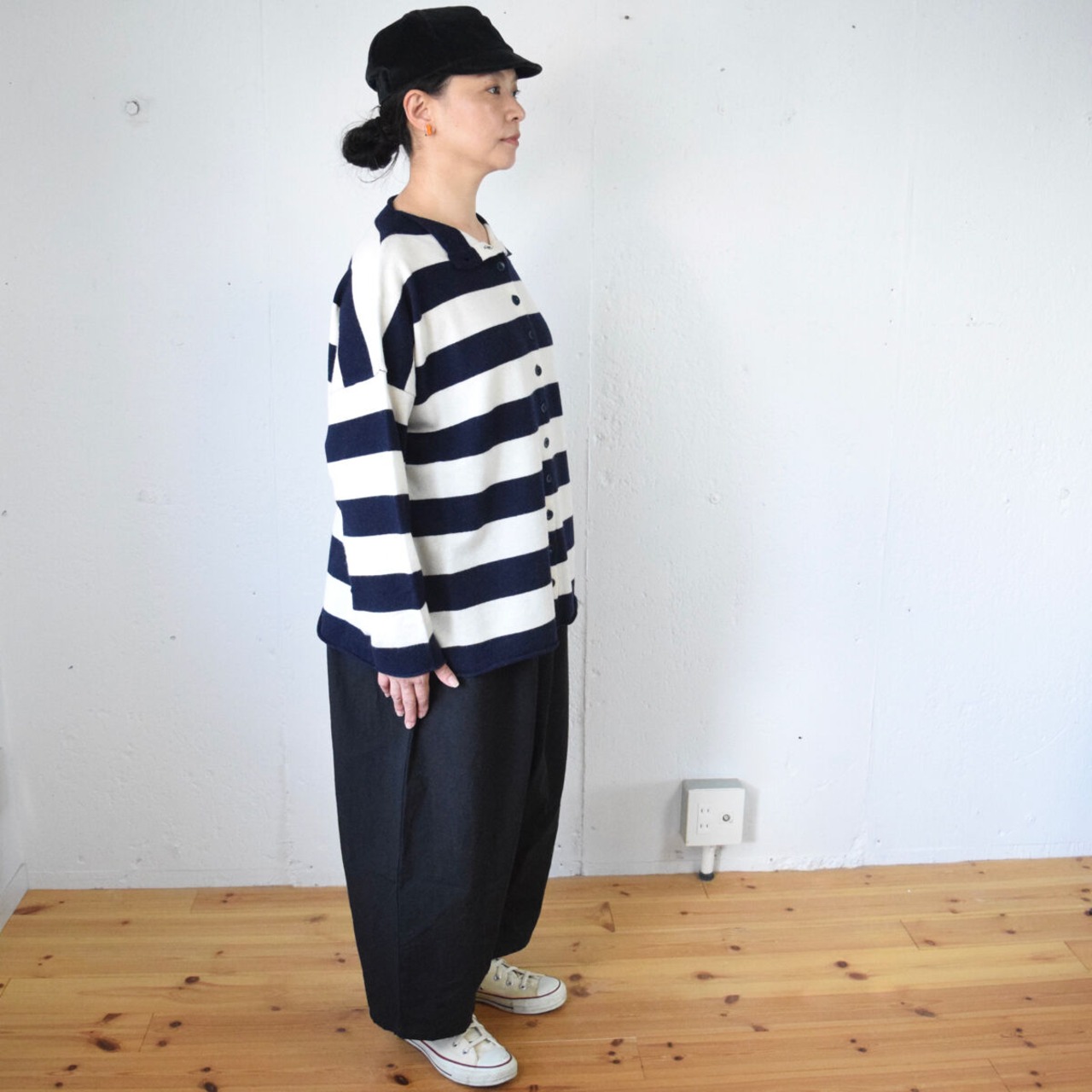 GAUZE#(ガーゼ) ボトルネックボーダーニット / カーディガン