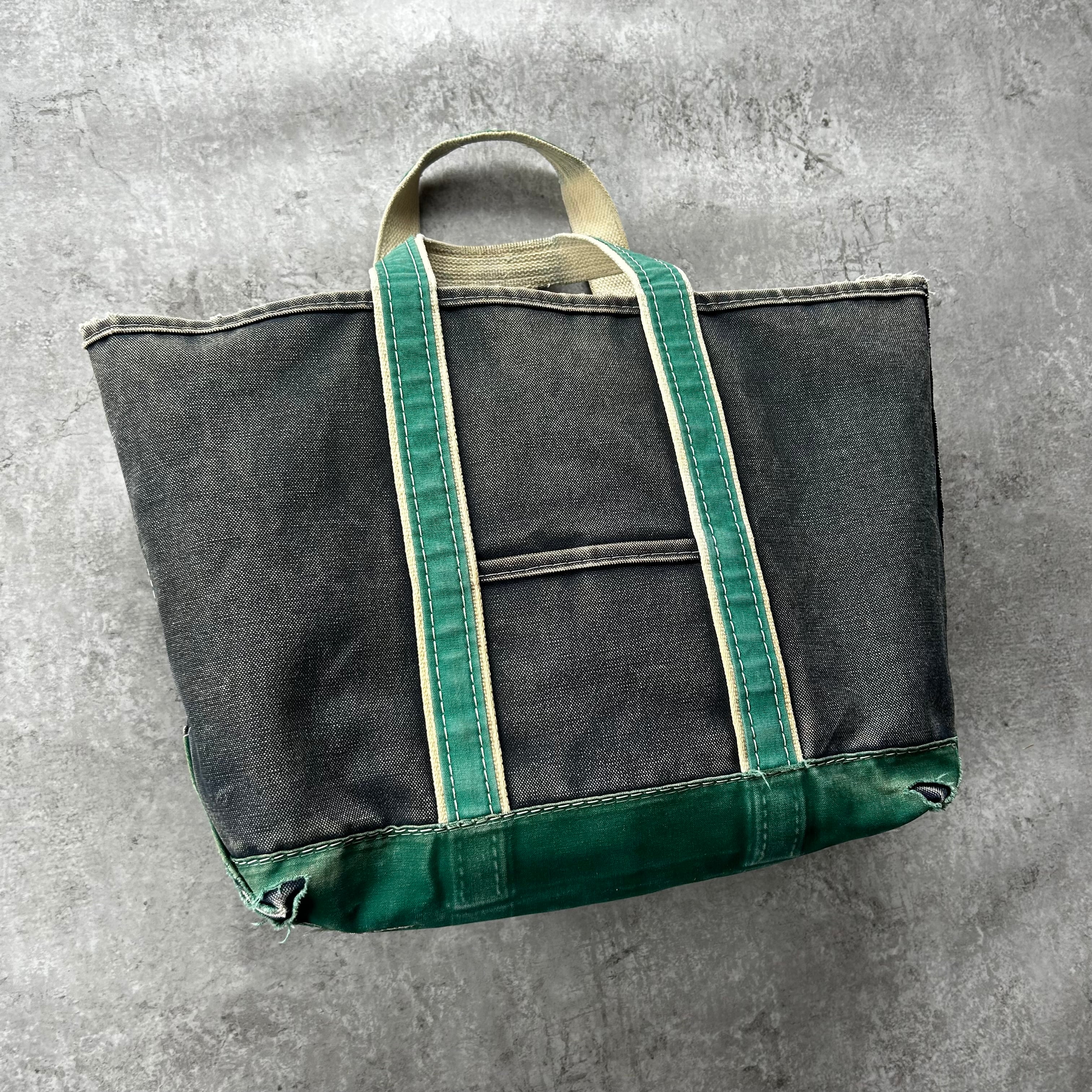 80s エルエルビーン デラックストートバッグ ネイビー L 2色タグ