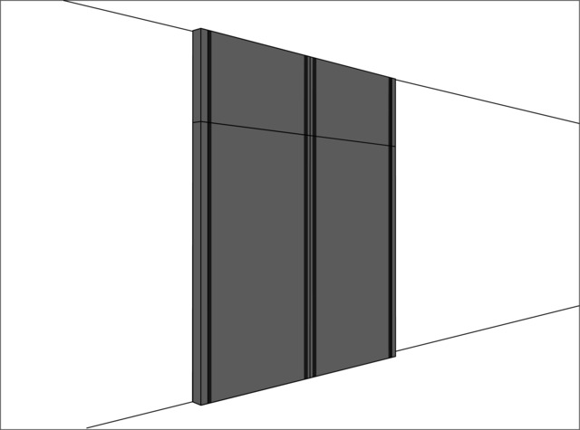 クローゼットパネル・カラー・W1400タイプ（W700×2+W138）×H2350（mm）COS-WICPA07235×2