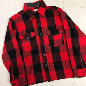 1960s LL BEAN RED WOOL CHECK SHIRT