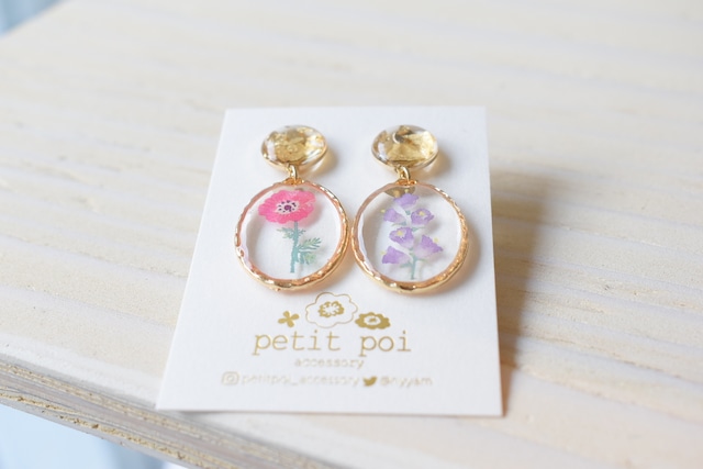 【期間限定】petit poi/お花デザインのイヤリング