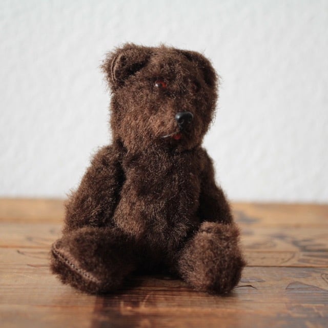 140]ドイツ ヴィンテージ/アンティーク こげ茶のテディベア 17cm | .usagi