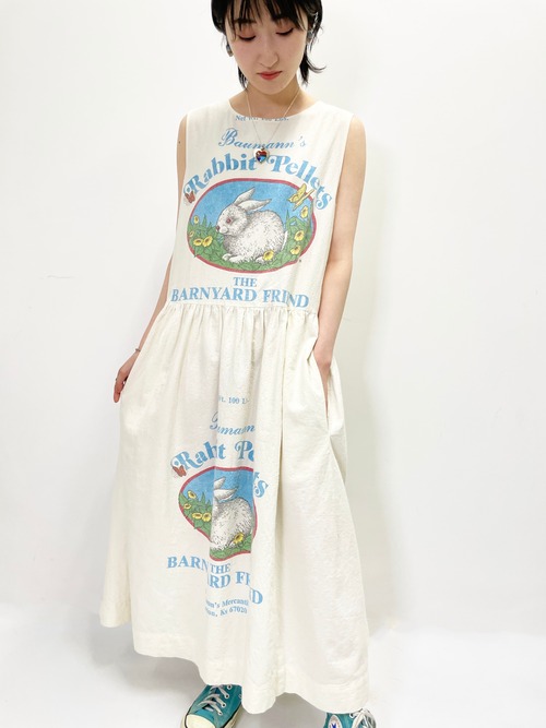 Vintage Rabbit Pellets Feed Sack Dress