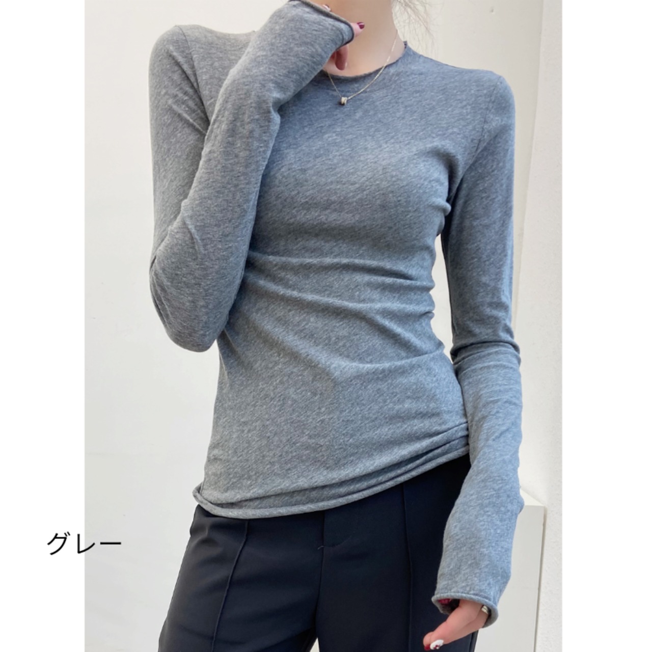 クルーネック 長袖Tシャツ  5col  00061・画像3