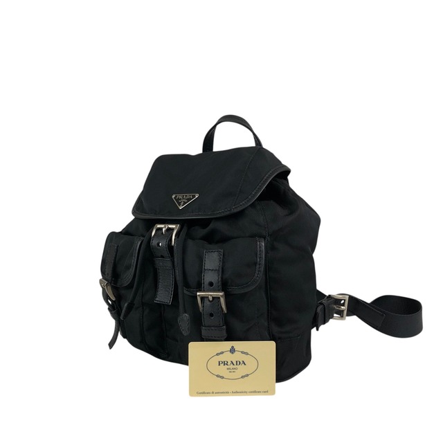 PRADA プラダ バックパック ブラック トライアングルロゴ ナイロン レザー リュック vintage ヴィンテージ オールド fvzrhr