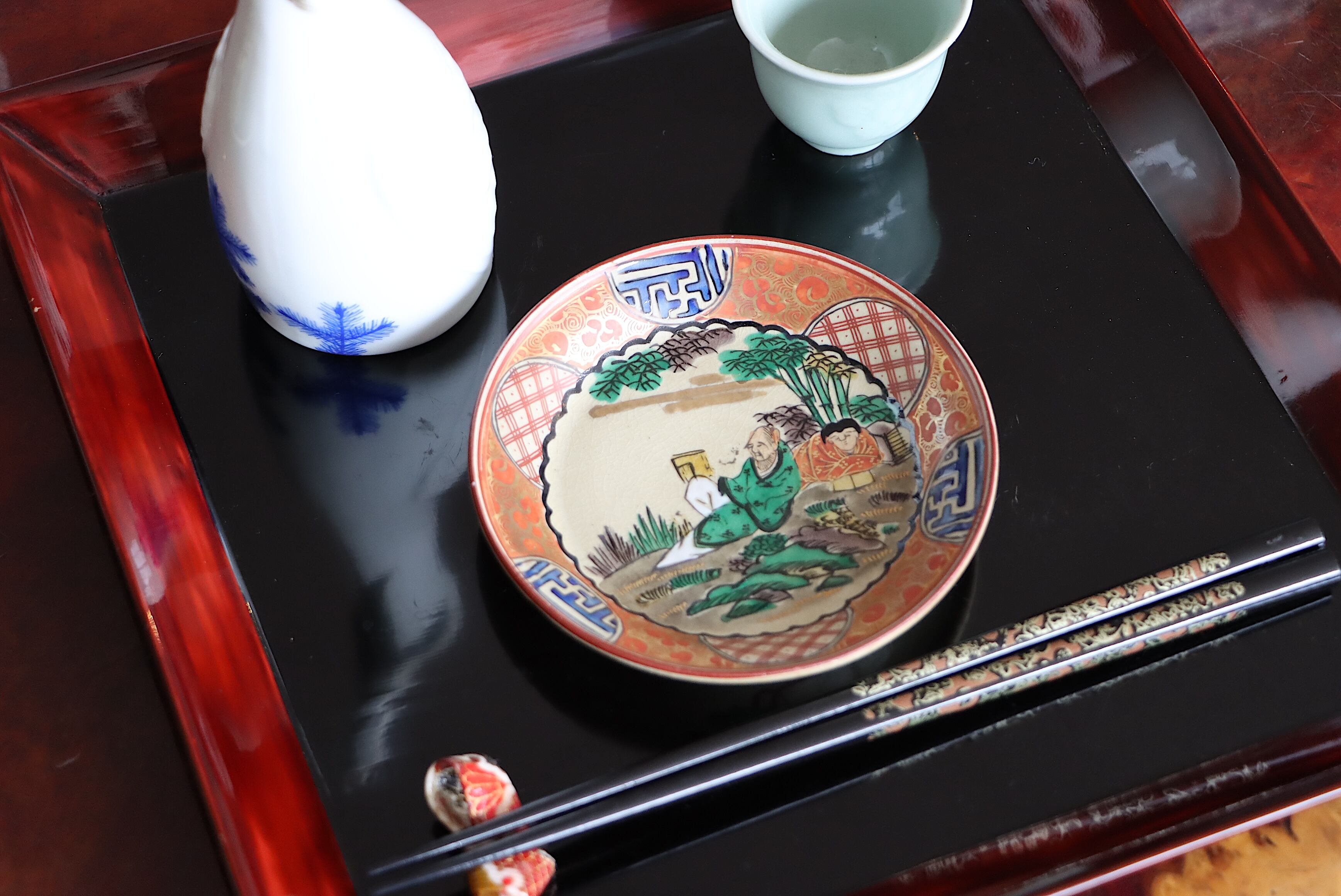 九谷焼 庄三手 色絵 人物文 小皿/Kutani small plate | (有)新原美術