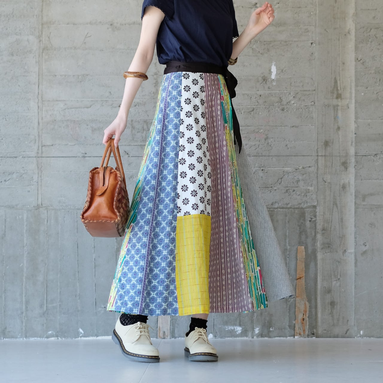 装いに彩りを♪ラップパッチワークスカート(22s-23)パターンD ver3