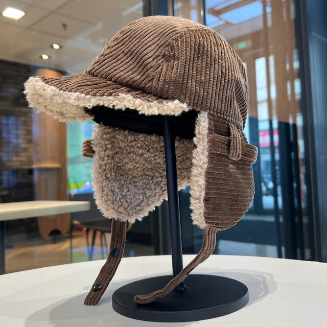 ear-flap corduroy cap　J00288