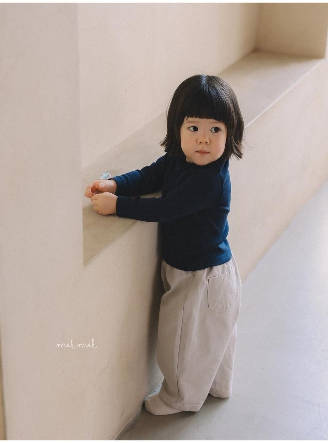 韓国子供服 / 26winter / MELMEL / リブT / キッズ / 冬服 *XXS~XL*